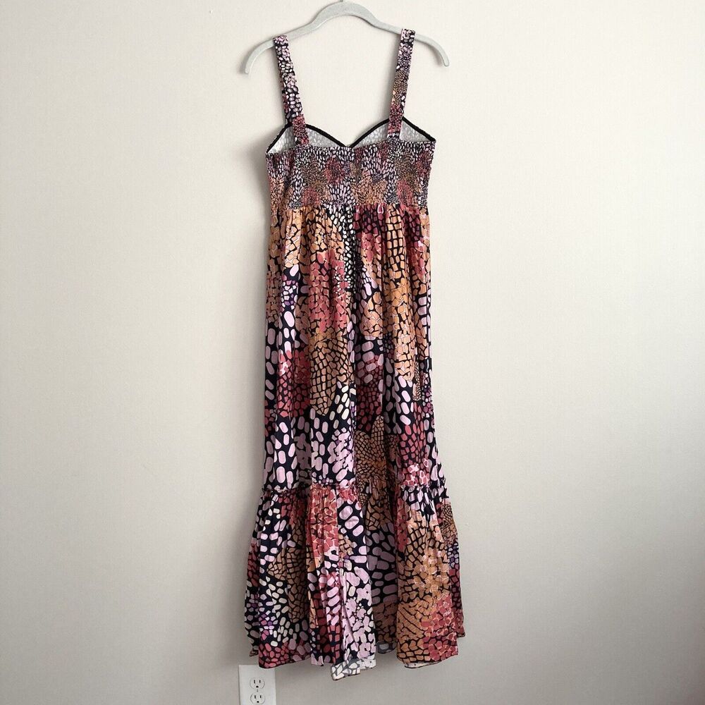 Anthropologie Geisha Designs Smocked Maxi Dress Size XS Cut Out Front - Picture 9 of 13